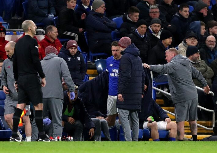 Fans fear Arsenal legend Aaron Ramsey’s career may be over as he’s forced off with another injury in huge Cardiff clash