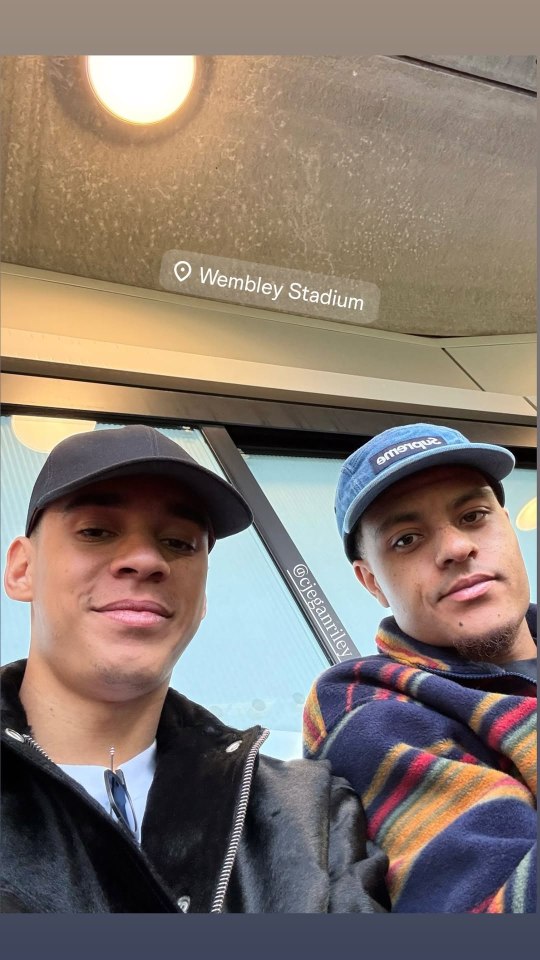 Champions League superstar, 22, turns up at Wembley to support Newcastle ace Tino Livramento