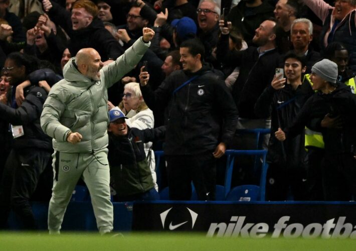 Enzo Maresca sent off for celebrating Chelsea’s last-gasp win over Liverpool