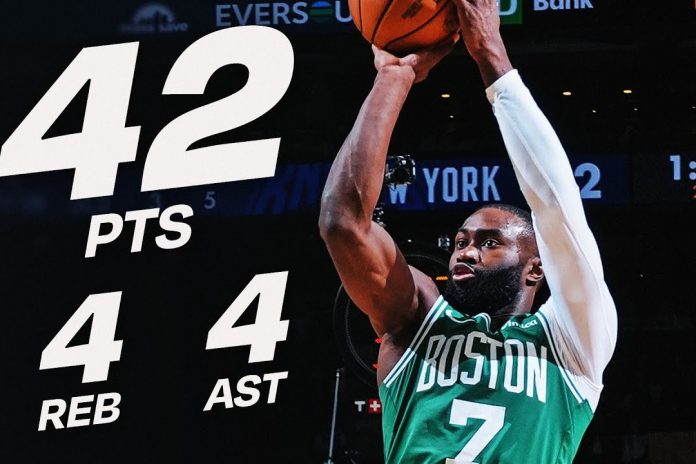 Brown drops 42 as Celtics hold off Knicks