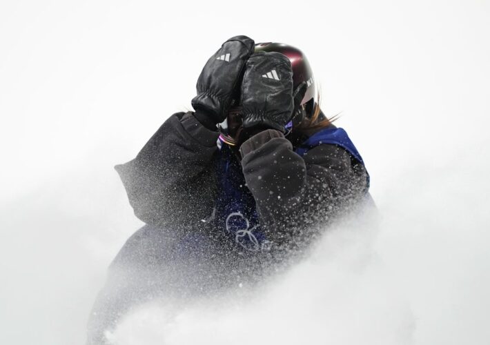Mia Brookes narrowly misses medal after bold trick in Olympic snowboard final