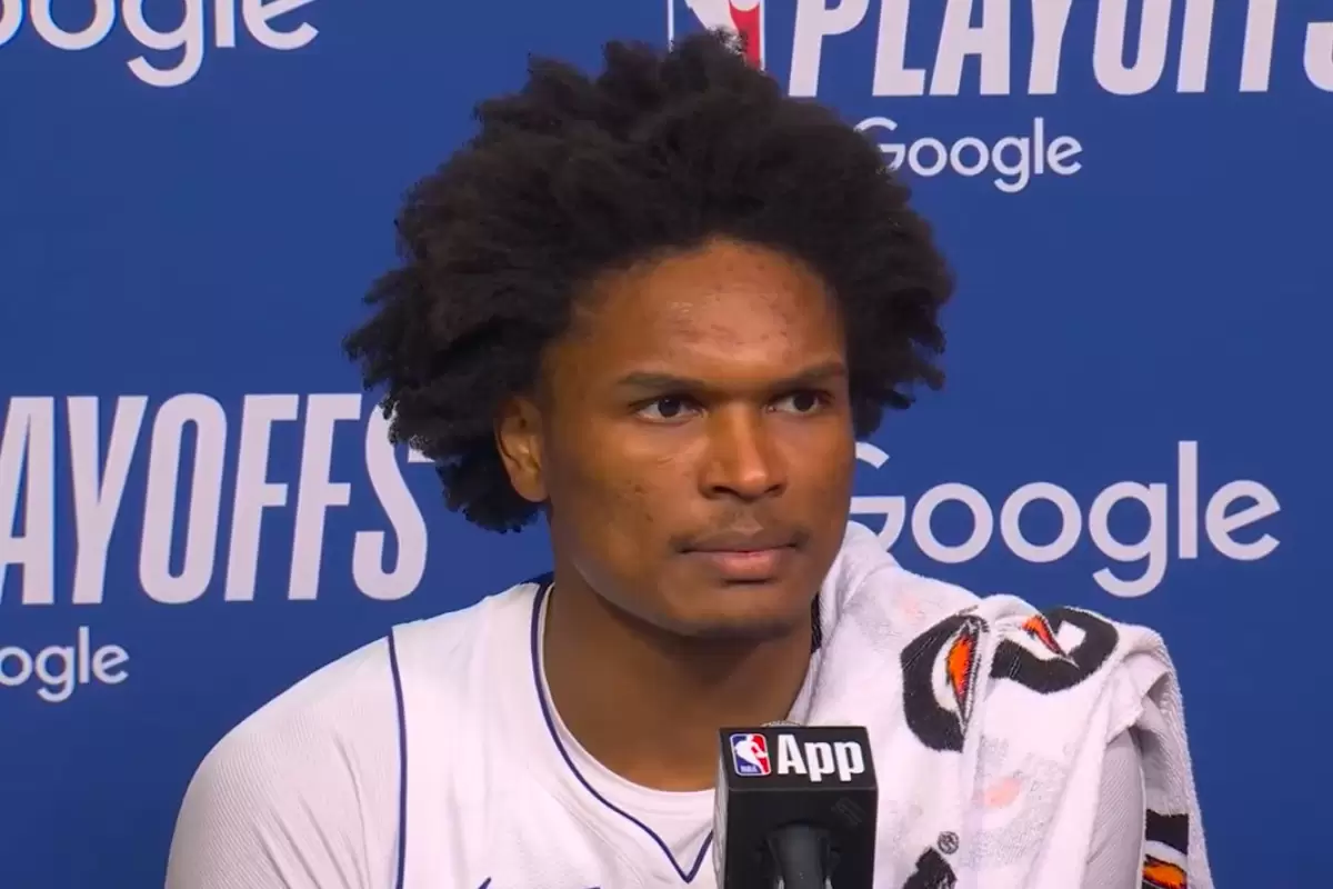 Ausar Thompson reacts to Pistons’ Game 1 loss