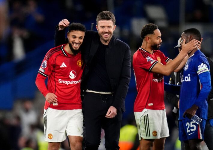 Michael Carrick revels in Manchester United’s hard-fought win at Chelsea