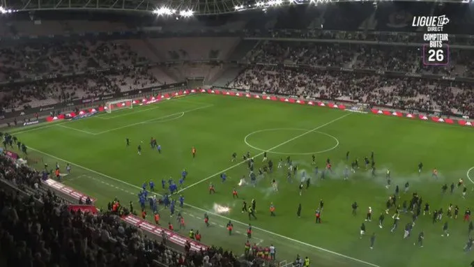 Sir Jim Ratcliffe’s Nice forced into relegation play-off as fuming fans storm pitch and fight with police