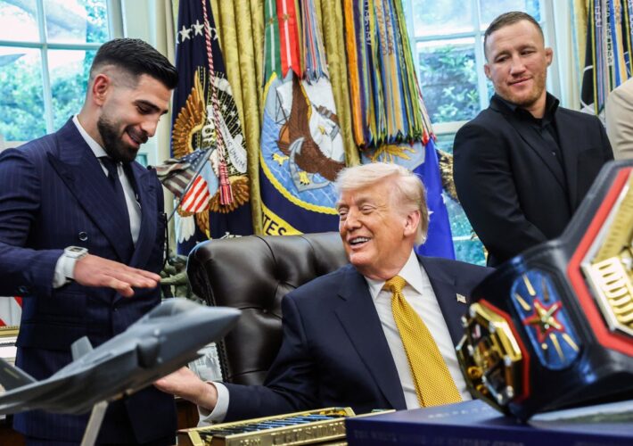 UFC White House fighter teases Donald Trump with question about ‘friend’ in Oval Office