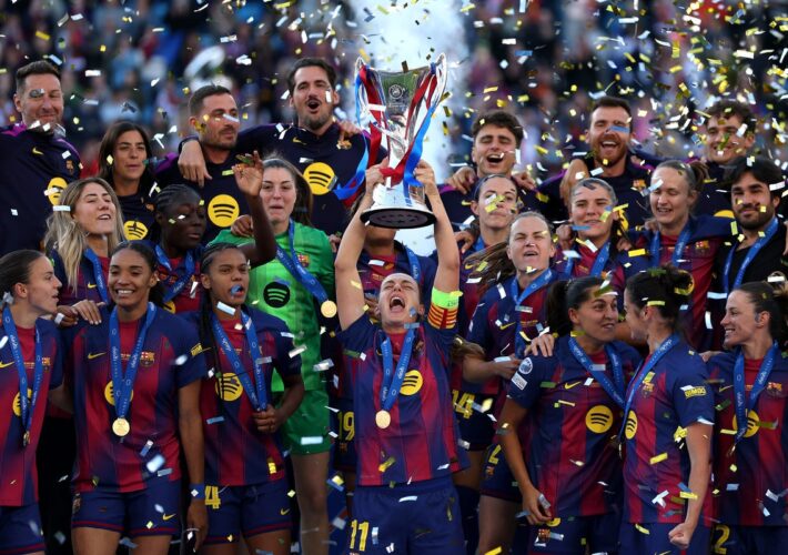 Barcelona produce second-half masterclass to rout Lyon and claim Women’s Champions League title