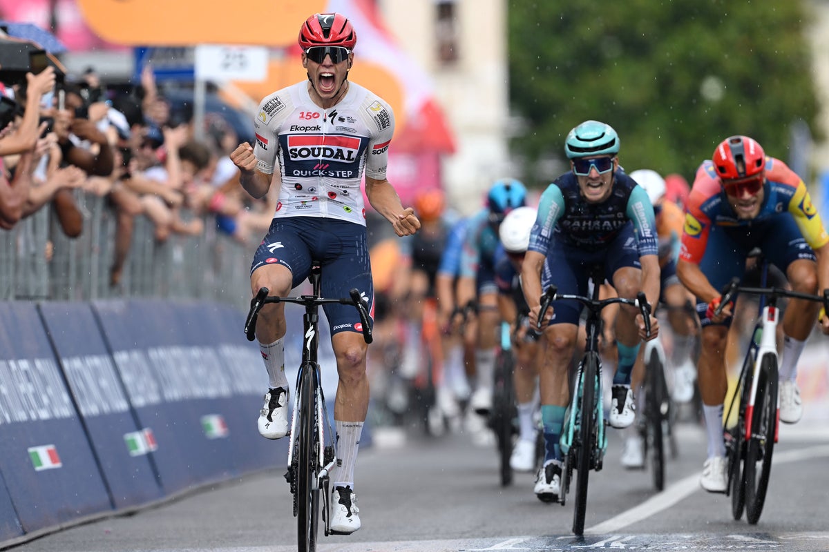 Paul Magnier claims hat-trick of Giro d’Italia stage wins as Jonathan Milan denied again