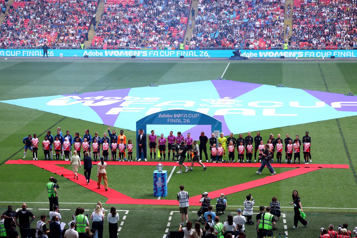 Why are there black lines on the pitch at Wembley for the Women’s FA Cup final?