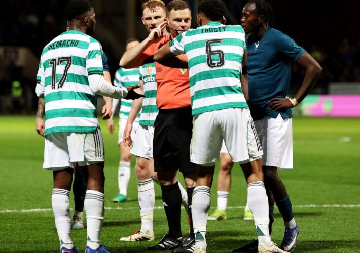 Man arrested after Scottish referee’s details leaked online amid Celtic penalty controversy