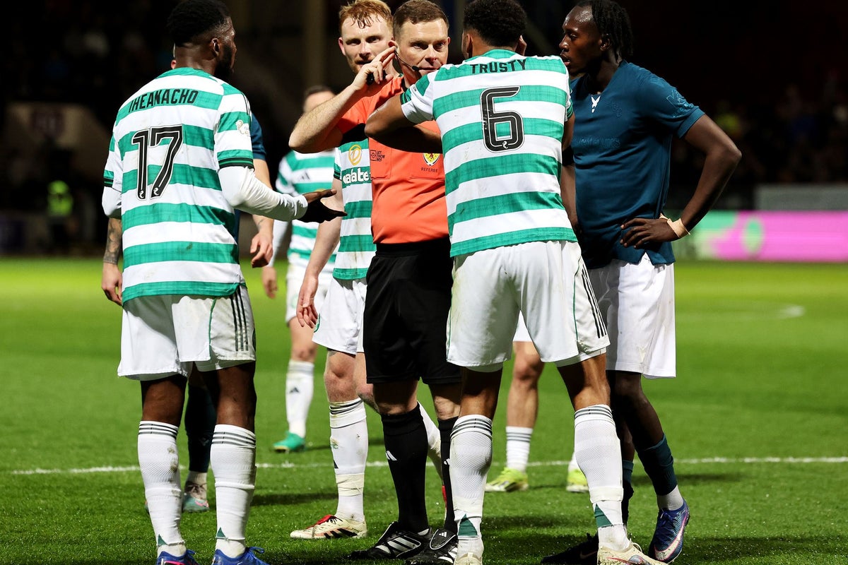Man arrested after Scottish referee’s details leaked online amid Celtic penalty controversy