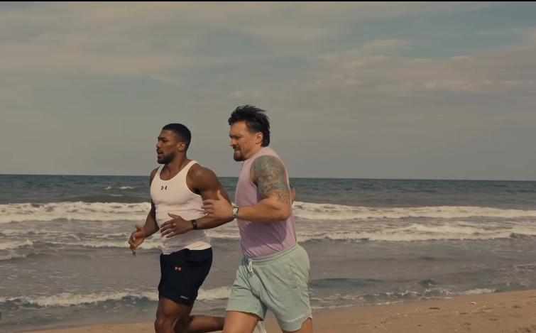 Anthony Joshua and Oleksandr Usyk recreate Rocky training montage as bromance blossoms