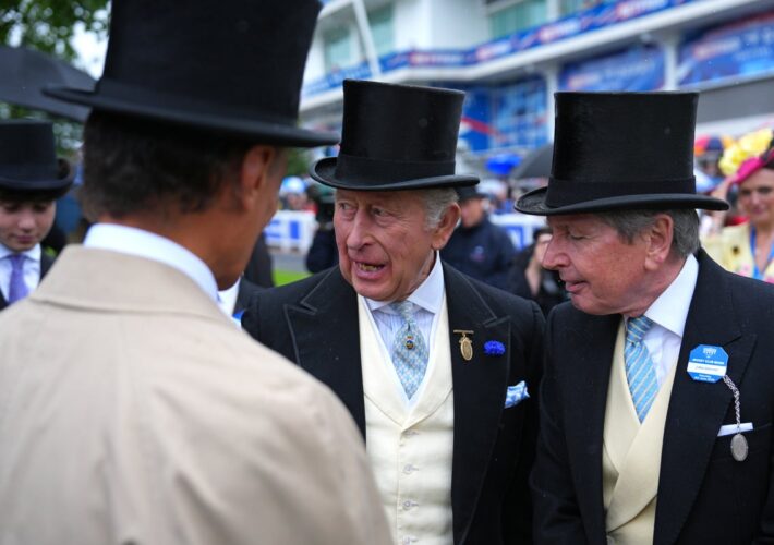 King and Queen make 100-mile helicopter dash from royal wedding to watch horse racing