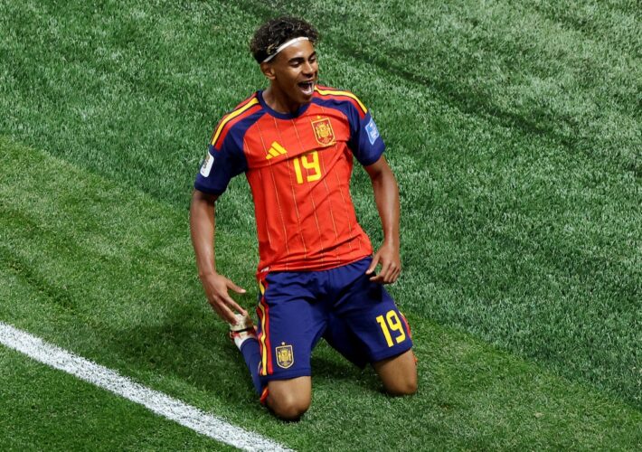 Lamine Yamal scores first World Cup goal as Spain run rampant against Saudi Arabia