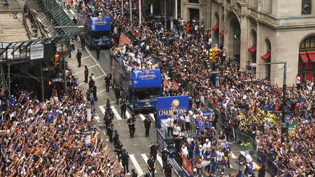 New York Knicks revel in their NBA victory parade as joyous fans and celebs fill the streets