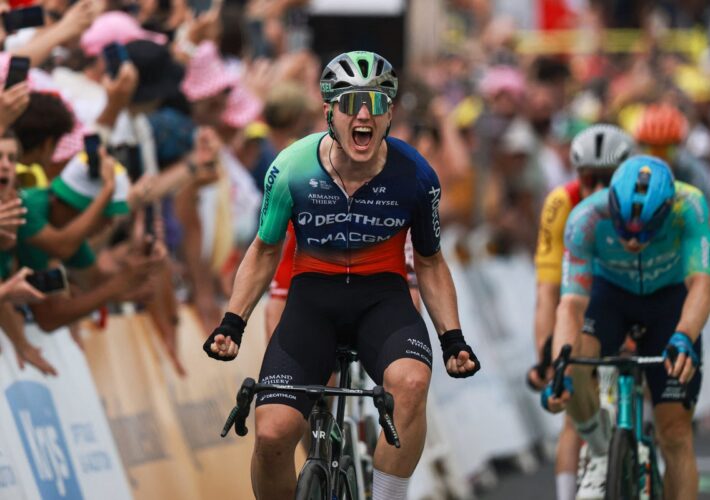 Tim Merlier sprints to stage-seven Tour de France victory – but can’t take yellow jersey off Tadej Pogacar