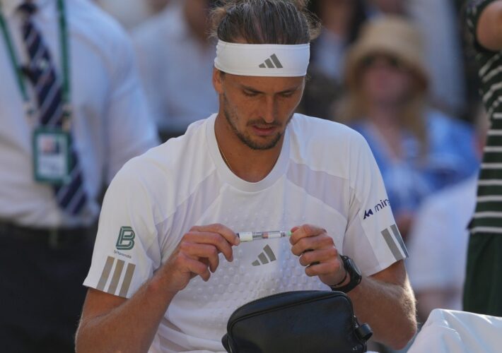 Why did Alexander Zverev take an injection during Wimbledon final?