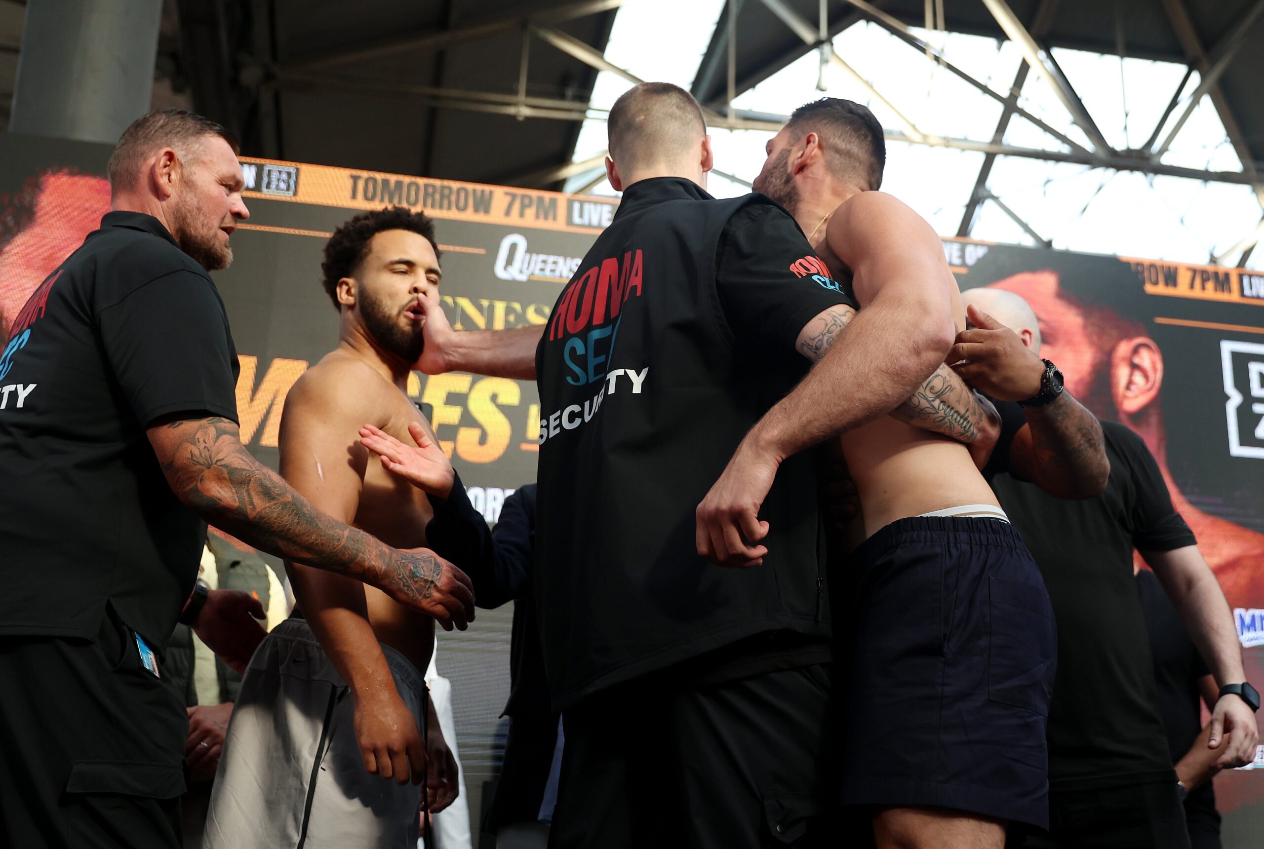 Moses Itauma shoves Filip Hrgovic off stage before getting slapped at weigh-in