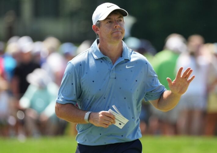 Rory McIlroy heads back to range after slipping off the pace at BMW Championship