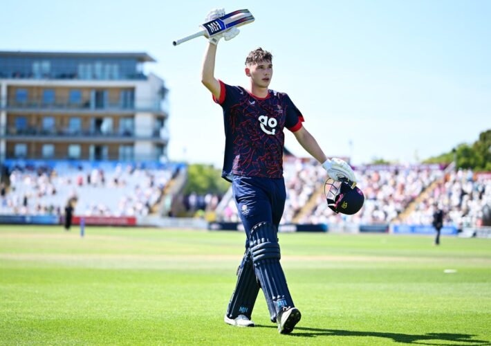 Rocky Flintoff slams maiden century as Lancashire set up One-Day Cup quarter-final meeting with Ben Stokes and Durham