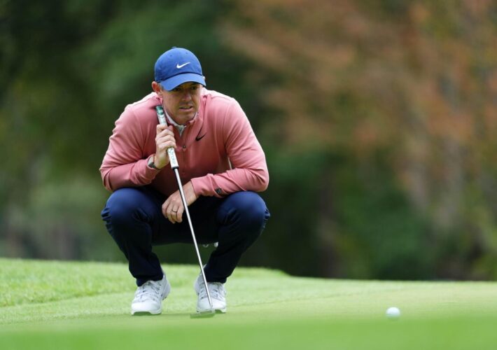 Rory McIlroy salvages ‘frustrating day’ with 18th-hole eagle at Wentworth