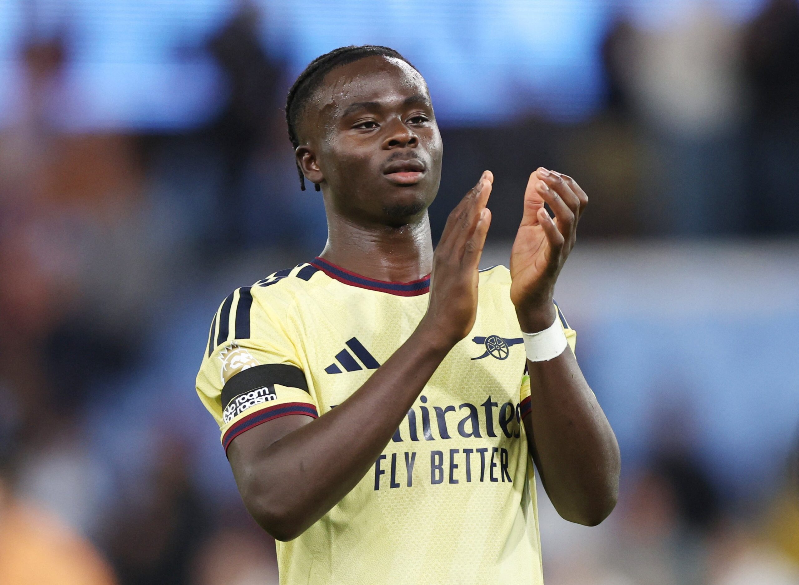 Bukayo Saka sends two-word message to Arsenal’s rivals after winner against Aston Villa