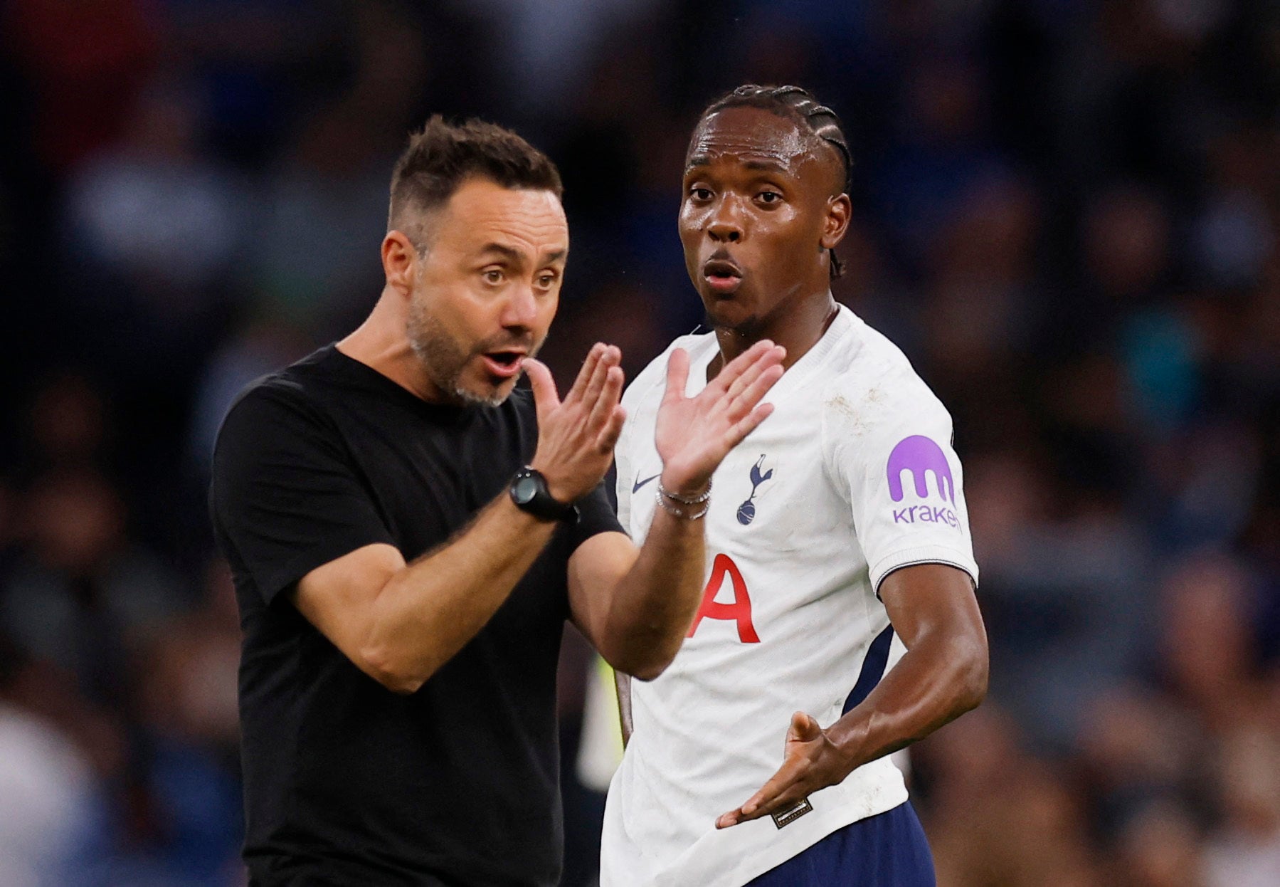 Roberto De Zerbi plays down row with Mathys Tel as Tottenham goal drought continues