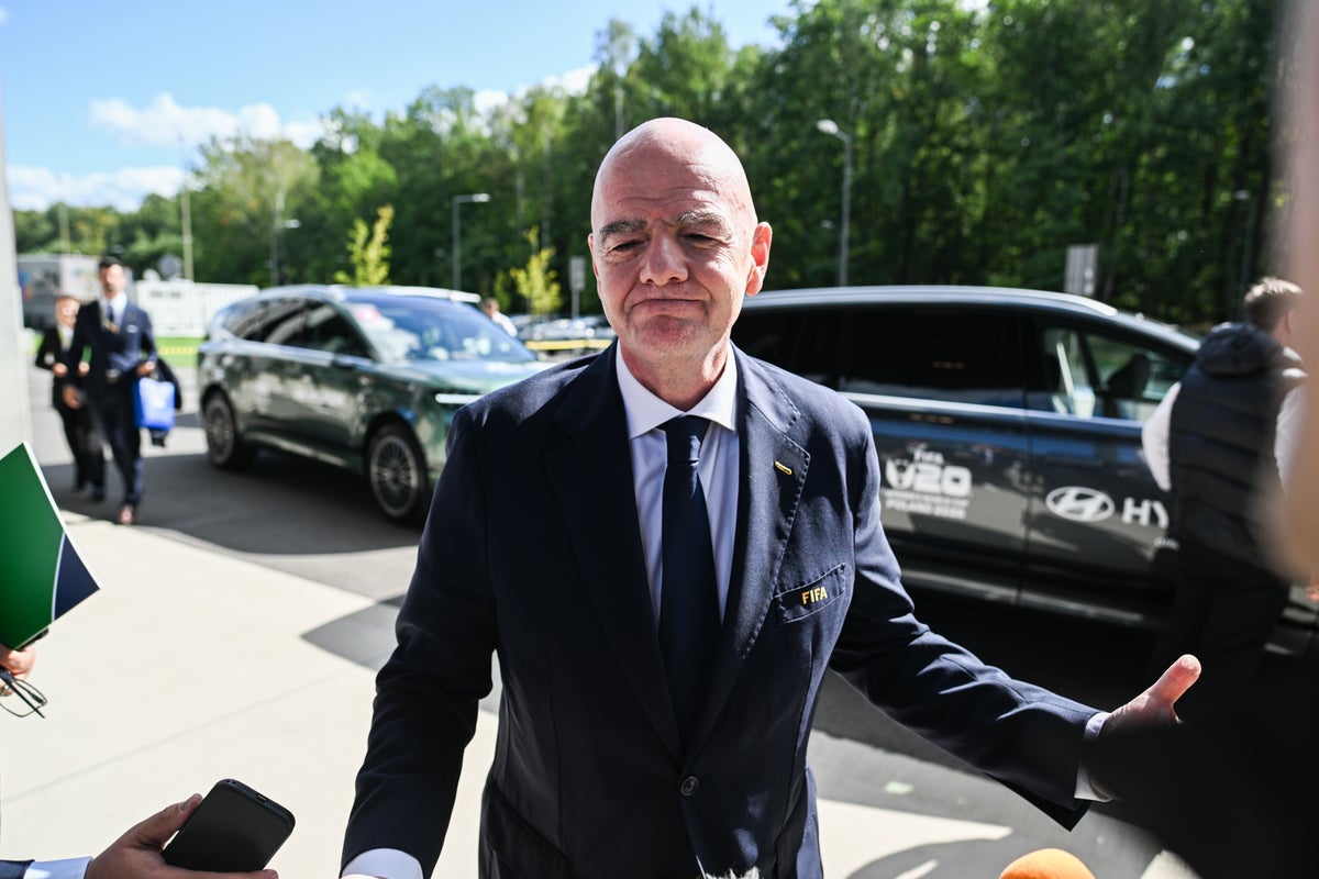 Gianni Infantino makes rare public appearance amid calls for him to quit Fifa